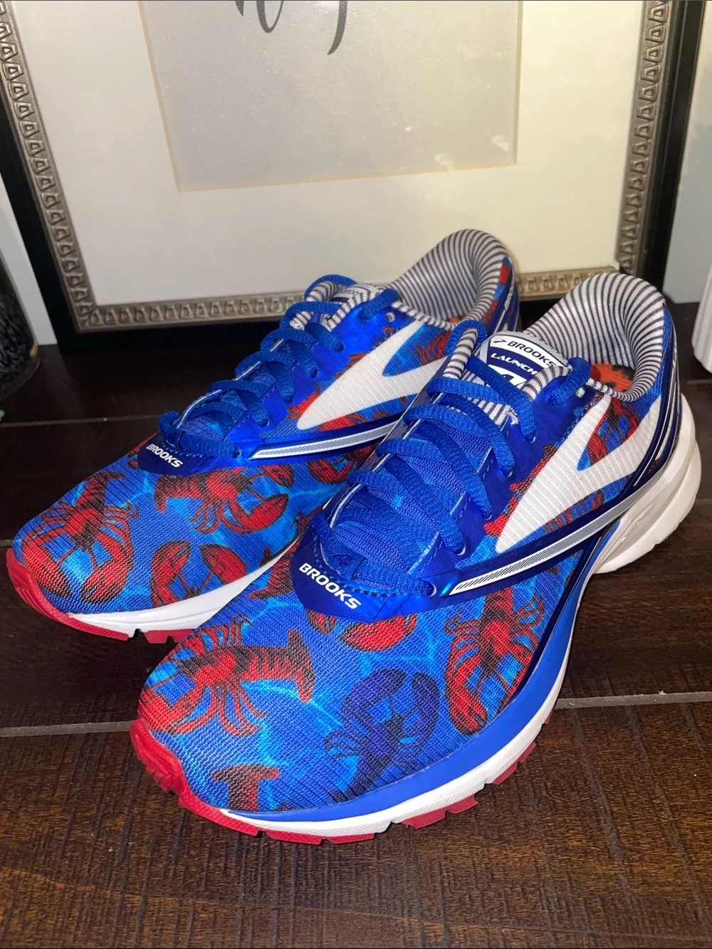 Brooks Limited Edition Lobster Print Launch 4 Boston 2017 Sneakers Size 7.5